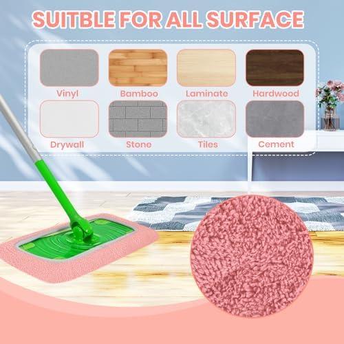 6 Pack Reusable Microfiber Mop Pads - Image 2