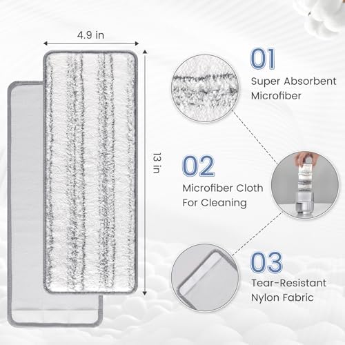 6 Pack Flat Mop Pads for Joymoop Mop and Bucket Set - Image 6