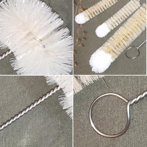 Bottle Brushes Thin Long Handle X 4, Natural Boar Bristle Set - Image 3