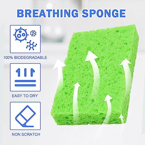 YoleShy 48 Pack Sponges Kitchen Natural Compressed Cellulose Sponges Durable - Image 5