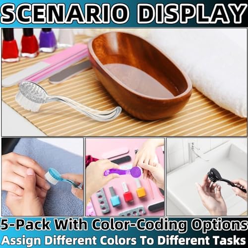 Soft Nail Dust Cleaning Brush 5Pcs Handle Grip Fingernail Brush Nail Dust Brush - Image 4