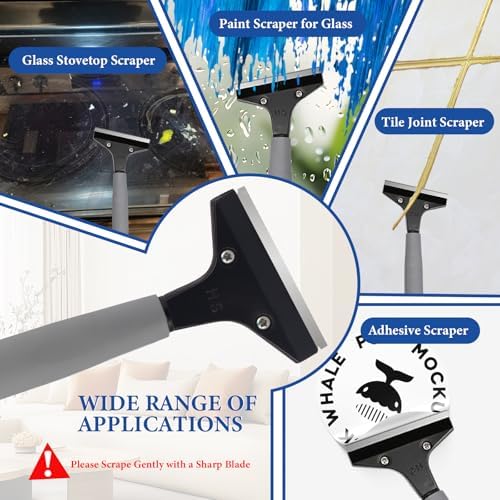 Floor Scraper Heavy Duty Long Handle, 52in 4" Razor Blade Floor Scraper - Image 6