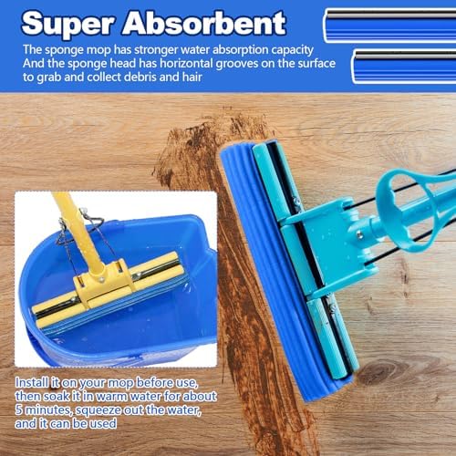 Willinglong 10 Pcs Roller Mop Refill Bulk Absorbent PVA Sponge Mop Head - Image 4