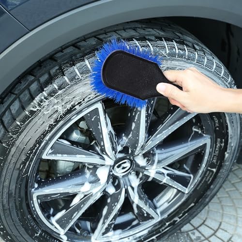 TAKAVU Wheel & Tire Brush, Stiff Bristle Short Handle, Scratch-Safe - Image 6