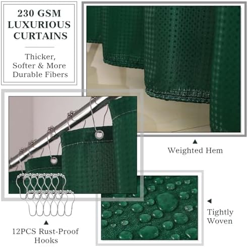 Bathroom Accessories Set 25 PCS, Dark Green Shower Curtains Set - Image 6