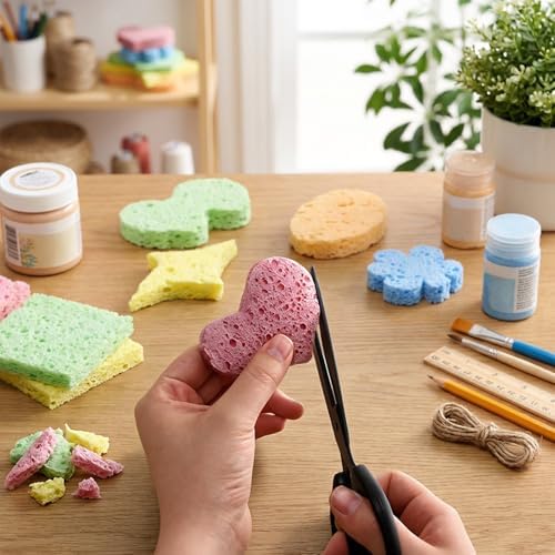 10 Pcs Cellulose Kitchen Sponges, Natural Compressed Sponges Reusable Non - Image 7