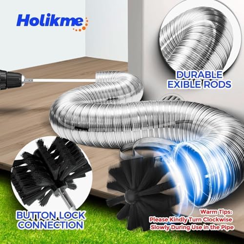 Holikme Dryer Vent Cleaner Kit - 25Ft Flexible Lint Brush - Image 2