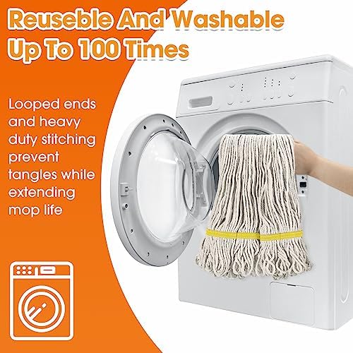 Eccliy 6 Pack Mop Heads Replacement 18 Oz Loop End - Image 5