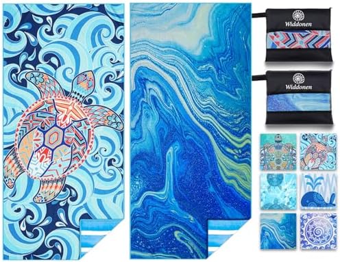 Widdonen Microfiber Beach Towel, Extra Large 2 Pack-71x32 by WIDDONEN