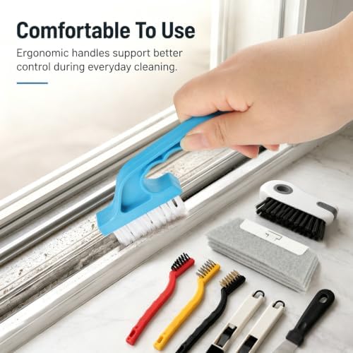 11 Pack Window Track Cleaning Tools Set, Window Groove Cleaning Brush Kit - Image 2