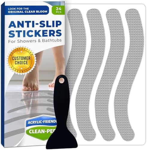 Clear Bloom Anti-Slip Shower Stickers, Non-Slip Bathtub Floor Grip, 24 Pack by ClearBloom