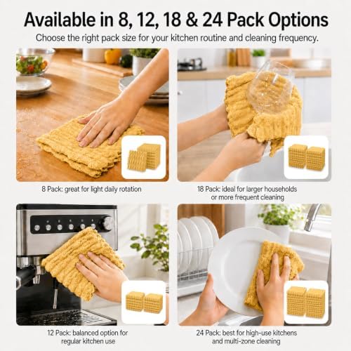 kimteny Microfiber Dish Cloths for Washing Dishes 18 Pack - Image 7