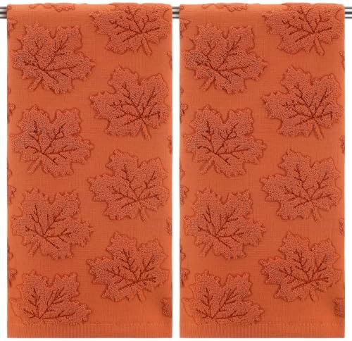 Mindsoft 2 Pcs Fall Hand Towels 3D Pumpkin Jacquard by Mindsoft