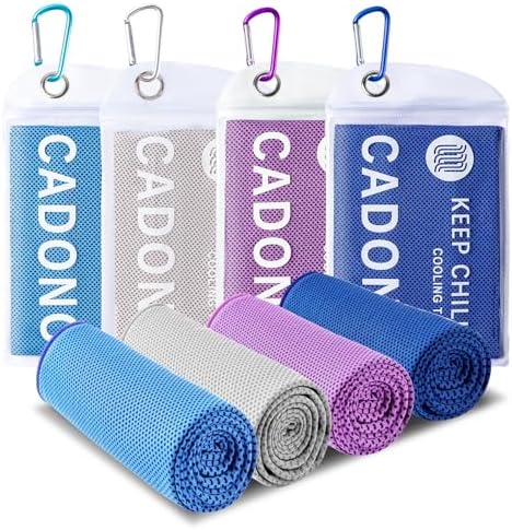 4 Pack Cooling Towel, Soft Breathable Chilly Towel, Ice Towel by CADONO