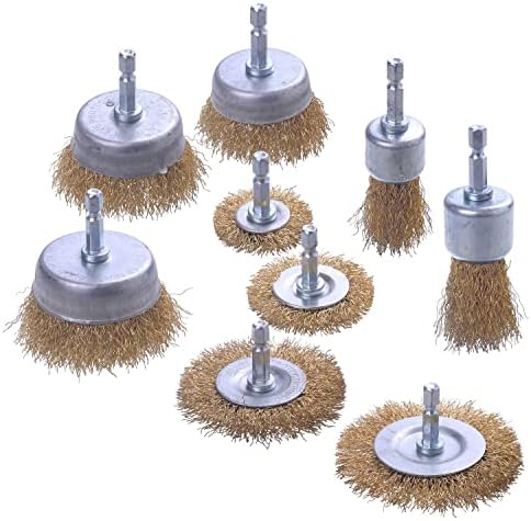 Wire Brush Set, 1/4 Inch Hex Shank, Rust Cleaning & Stripping by WENORA
