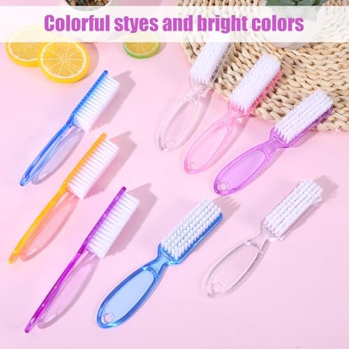 100 Pcs Nail Scrub Brushes Bulk Set, 5 Assorted Colors Handle Grip Nail Brushes - Image 7