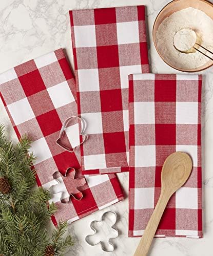 DII Buffalo Check Kitchen Collection, Classic Farmhouse Dishtowel Set, 3 Piece - Image 4