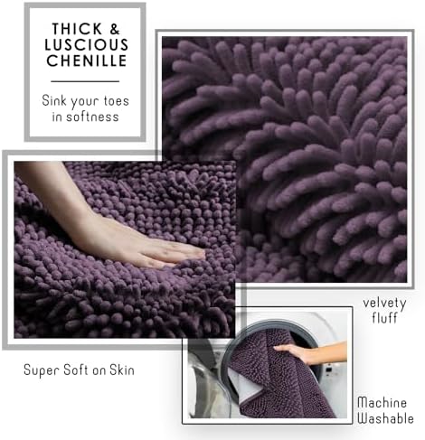 Hearth & Harbor Bathroom Rugs, Chenille Bath Mat - Image 6