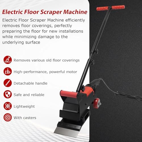 Electric Floor Scraper with 2 Blades, Detachable Handle - Image 2