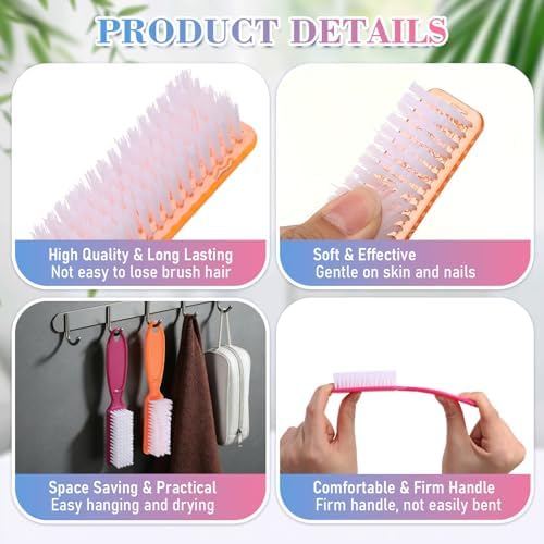 Patelai 100 Pieces Handle Grip Nail Brush Bulk - Image 3