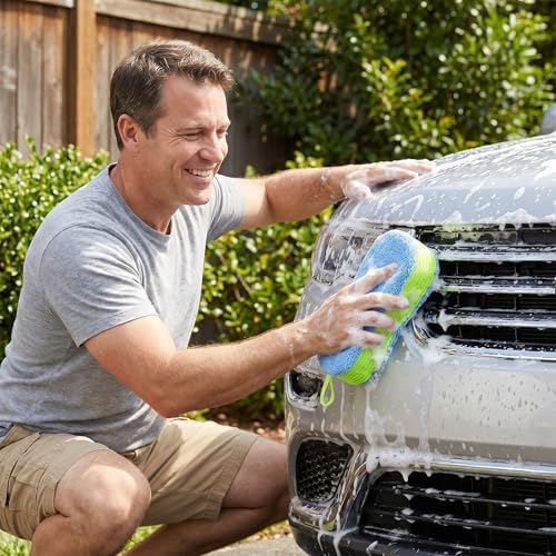 4 Pack Large Microfiber Car Wash Sponges - Image 2