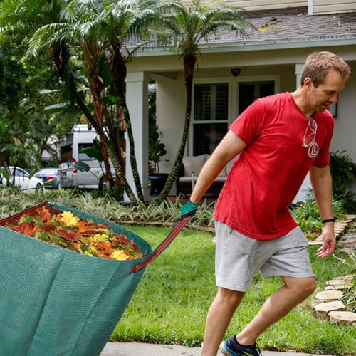 2‑Pack 53 Gallon Garden Leaf Bags, Reusable Dustpan Yard Waste Sacks - Image 6
