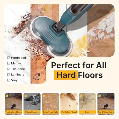 NEWBULIG Scrubbing Steam Mop, Spin Steam Mops - Image 3