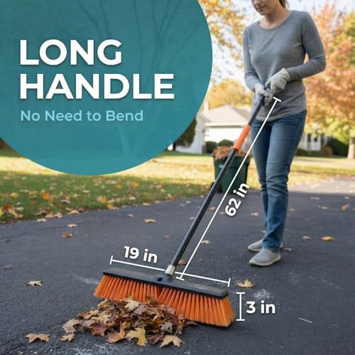 HELOMOR 2-Pack 19” Outdoor Push Brooms - Image 5