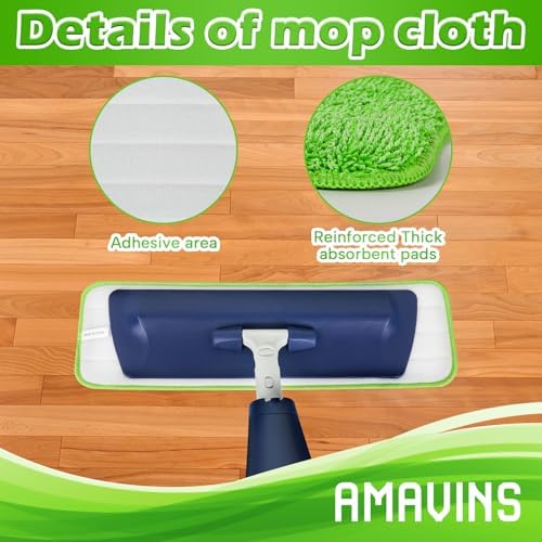 AmaVins 3 Pack Microfiber Cleaning Pads, Reusable Microfiber Mop Pads - Image 2