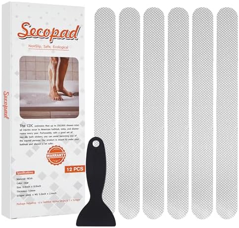 Secopad 12PCS Strip Non Slip Bathtub Stickers by Secopad
