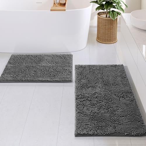 Hearth & Harbor Bathroom Rug Set, 2 Piece Chenille - Image 2