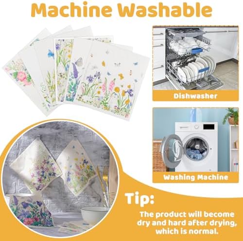 6 Pack Spring Floral Swedish Dishcloths - Image 5