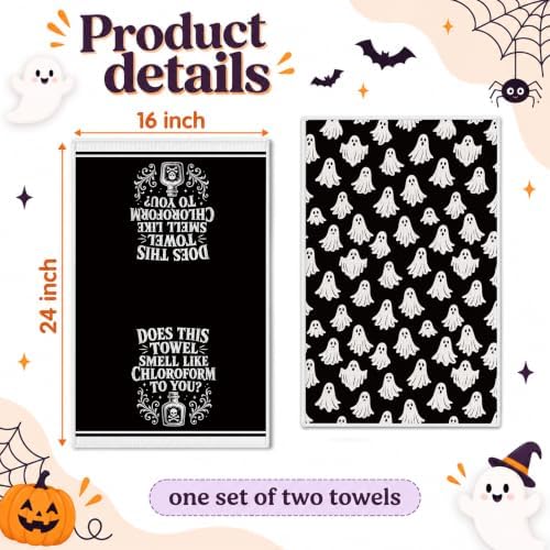 Cute Ghost Kitchen Towels Set of 2 - Image 2