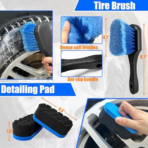Wheel Brush Kit, Soft Drill Wheel Cleaner Brush, No Scratches Highly Dense Car - Image 5
