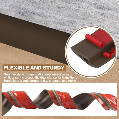 Floor Transition Strip Vinyl Door Threshold Ramp Self Adhesive Carpet Edging - Image 5