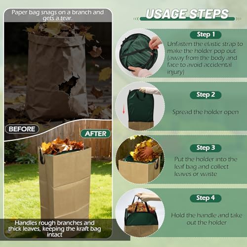 2Pack Reusable Pop-Up Leaf Bag Funnel - Image 4