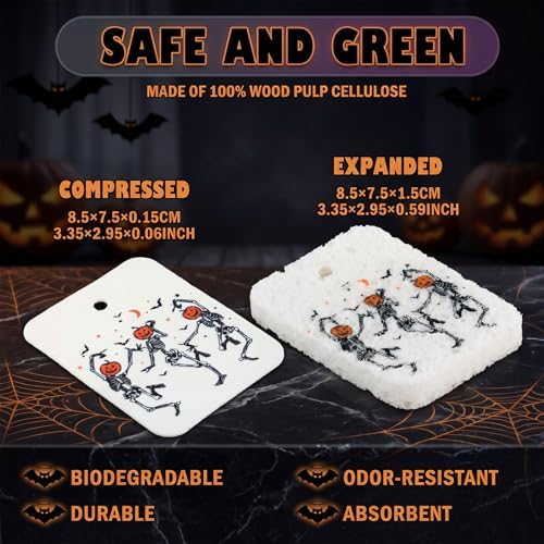 Hahafelt 36 Pack Halloween Compressed Cellulose Sponges Bulk Pop up Sponges - Image 3
