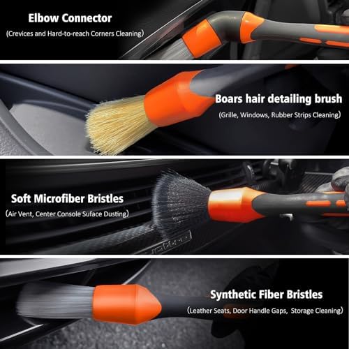 YeewayVeh 7PCS Car Interior Detailing Kit, Leather Cleaning Set - Image 4