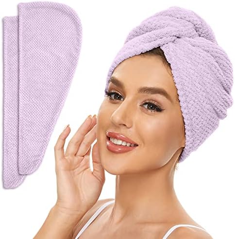 SimpleField 2 Pack Microfiber Hair Towel Wrap by SimpleField