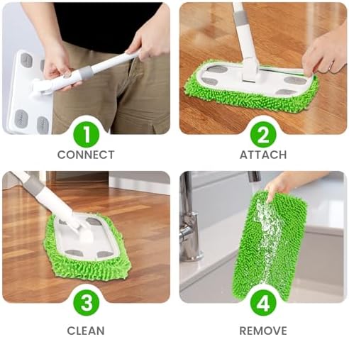 Sweeper Mop System with 3 Reusable Microfiber Mop Pads - Image 6