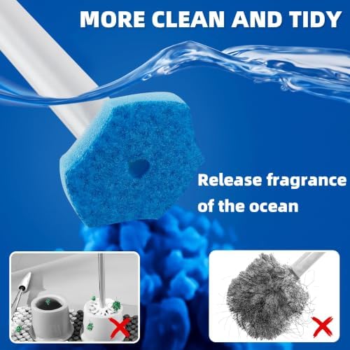 Disposable Toilet Brush and Holder Set, 24 Toilet Wand Refills - Image 5