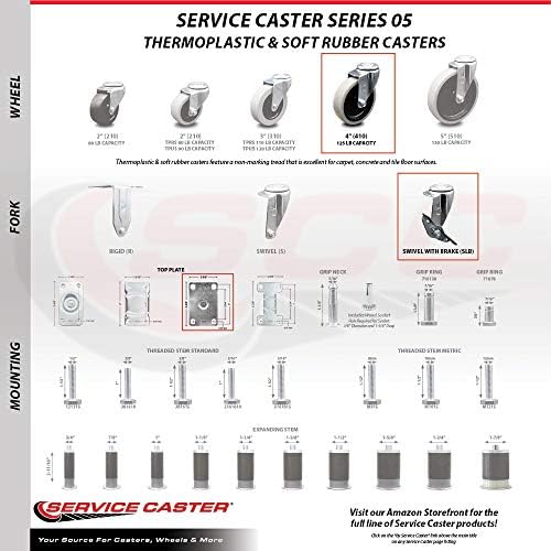 7734L2 FG7734L20000 Rubbermaid Mobile Work Center 7734-88 Replacement Caster - Image 4