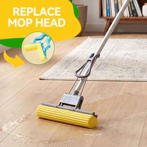 Sponge Mops for Floor Cleaning, Telescopic Handle Mop Squeegee Mop Mop Head - Image 2