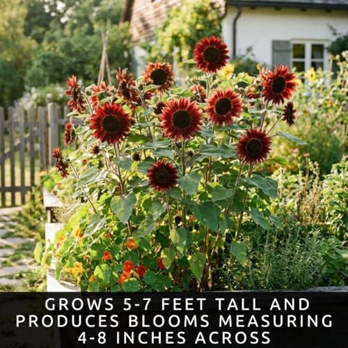 50 Velvet Queen Sunflower Seeds | Burgundy Red Flower Seeds - Image 5