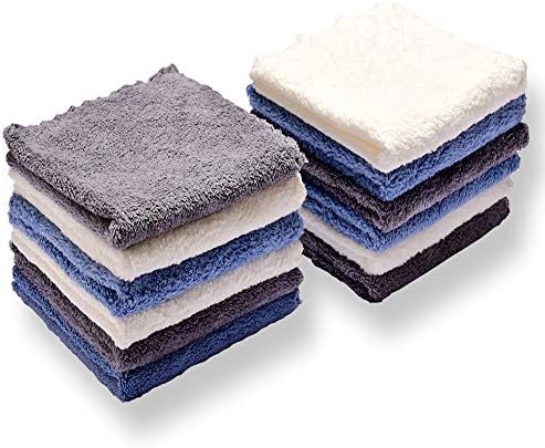 Kyapoo Baby Washcloths 12 Pack 12x12 Inches Microfiber Coral Fleece Extra by Kyapoo
