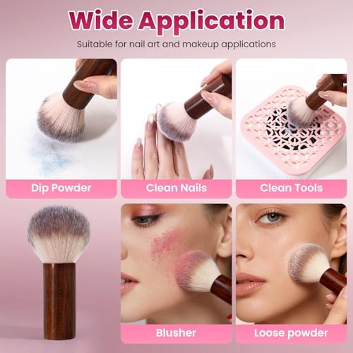 BQAN Nail Dust Brush Wooden Handle Soft Bristle - Image 5