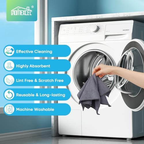 HOMEXCEL Grey Microfiber Cleaning Cloth, Microfiber Towels - Image 6