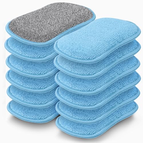 GLIMGLINT 12 Pack Dish Sponges Kitchen, Non-Scratch Microfiber Sponges by Unknown