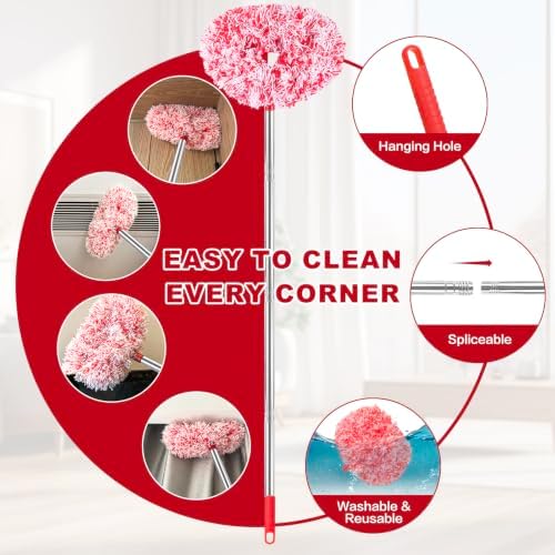 Ceiling Fan Cleaner Duster Reusable Microfiber Ceiling Fan Blade Cleaner - Image 3
