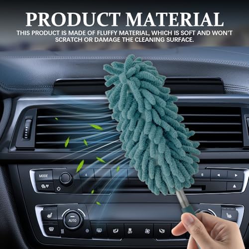 2PCS Car Interior Duster with Extension Pole, Car Detailing Supplies, Soft - Image 4
